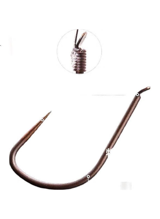 Simago New Guandong Improved Yizu Ni Fish Hook, Barbedless Sleeve Hook, Ultra-Light Ultra-Hard Titanium Alloy, Amber Flame Color Black Pit Carp No. 4 - Image 2