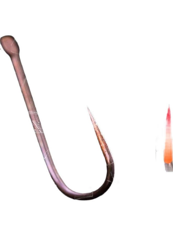 Simago New Guandong Improved Yizu Ni Fish Hook, Barbedless Sleeve Hook, Ultra-Light Ultra-Hard Titanium Alloy, Amber Flame Color Black Pit Carp No. 4 - Image 1