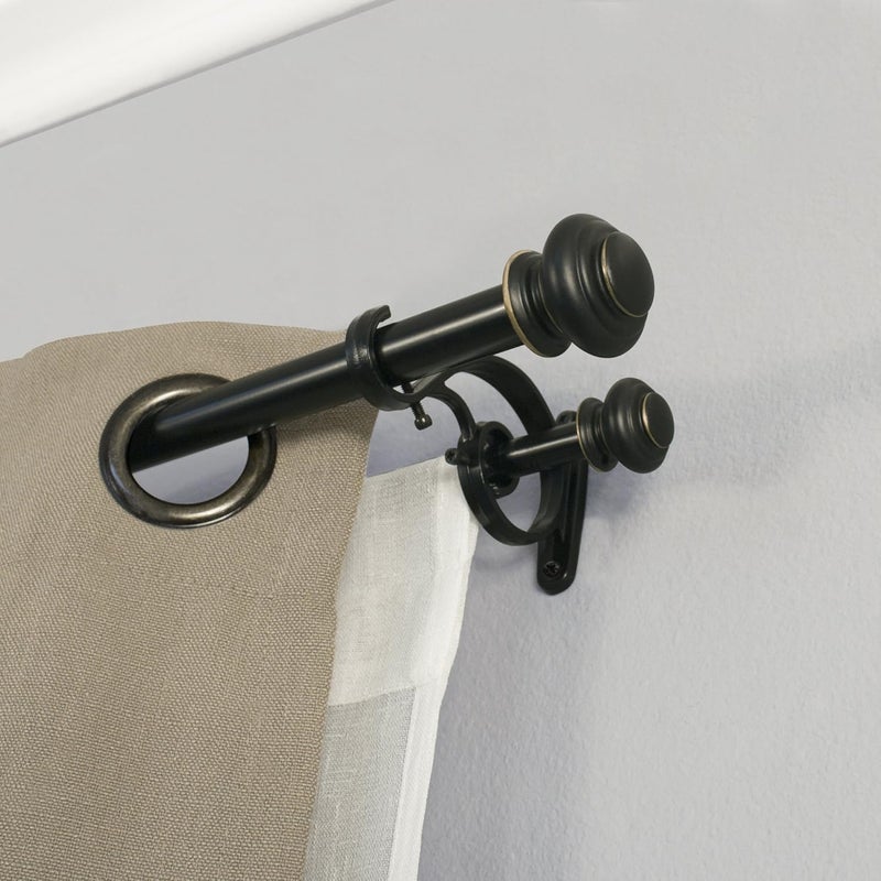 Decopolitan Beme 36-72" Urn Double Rod Set in Antique Black - Image 2