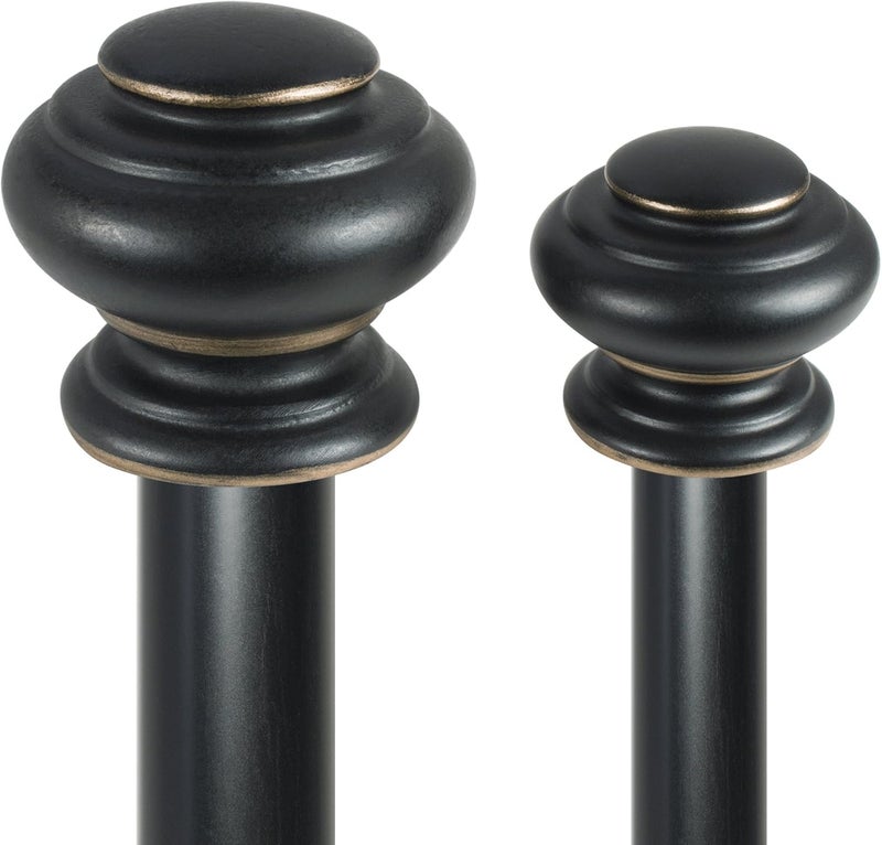 Decopolitan Beme 36-72" Urn Double Rod Set in Antique Black - Image 4
