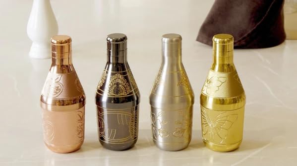 BLISS START Mukhwas Dani Bottle, Mukhvas Container, Diwali Marriage Gifts, Brass Decorative Items (Multi Design) - Pack of 1, Multicolour - Image 2