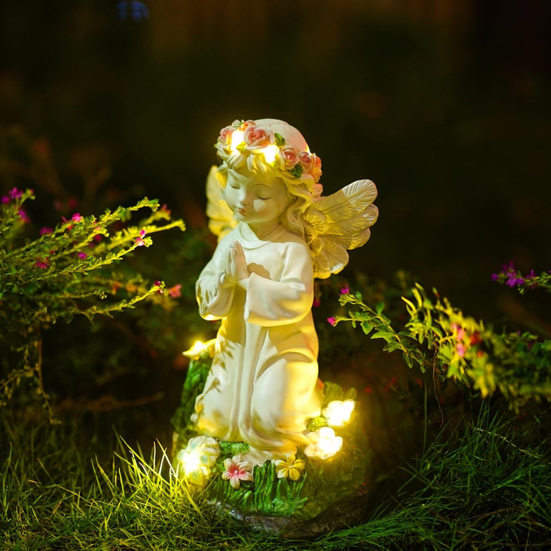 Pohabery Angel Garden Decor Statue Solar Angel Decorations for Yard Outdoor Decorations for Patio Gift for Mom - Image 3