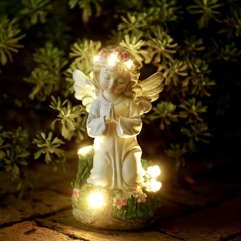 Pohabery Angel Garden Decor Statue Solar Angel Decorations for Yard Outdoor Decorations for Patio Gift for Mom - Image 1