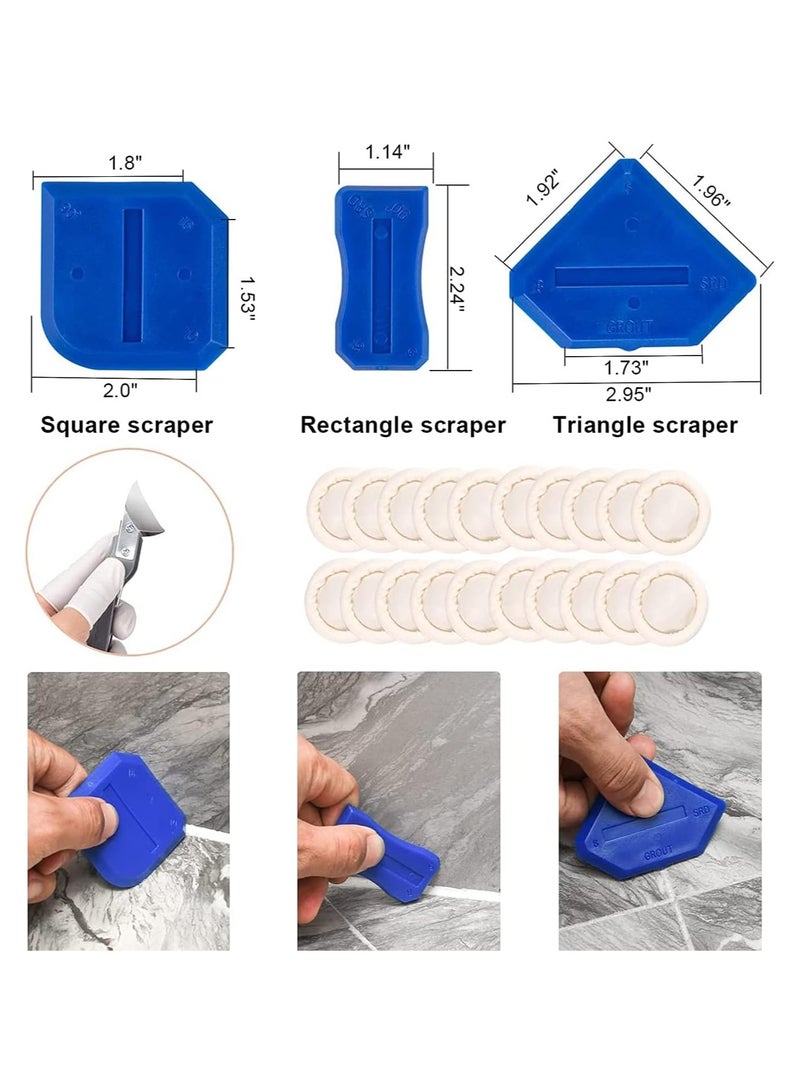 Excefore Caulking Tool, Silicone Sealant Finishing Tool, Nozzle Applicator, Caulk Scraper, Upgraded 5 in 1 Stainless Steelhead Great Tools, for Kitchen Bathroom Window Sink Joint - Image 5