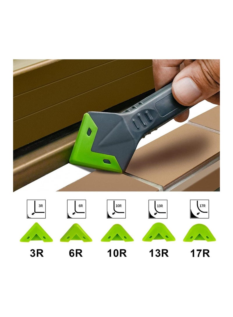 Excefore Caulking Tool, Silicone Sealant Finishing Tool, Nozzle Applicator, Caulk Scraper, Upgraded 5 in 1 Stainless Steelhead Great Tools, for Kitchen Bathroom Window Sink Joint - Image 2