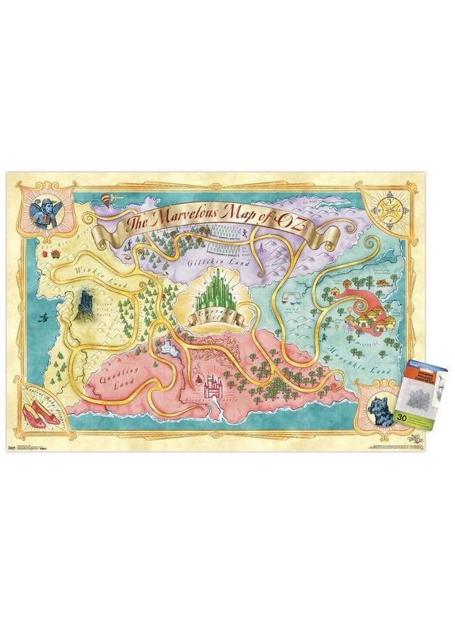 Trends International - The Wizard Of Oz Map Wall Poster With Push Pins - Image 1
