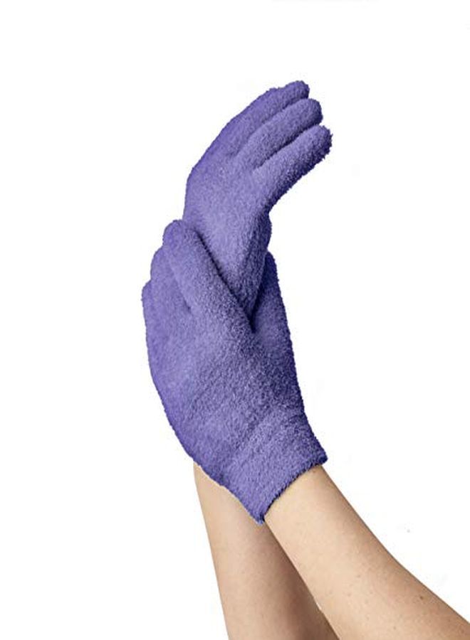 NatraCure Moisturizing Gel Heel Sleeves And Gloves (For Dry Heels, Cracked Heels, Dry Hands And Cuticles, Dry Skin) Color: Lavender - Image 4