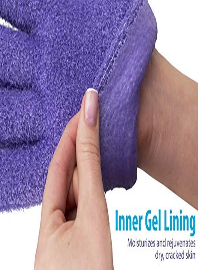 NatraCure Moisturizing Gel Heel Sleeves And Gloves (For Dry Heels, Cracked Heels, Dry Hands And Cuticles, Dry Skin) Color: Lavender - Image 5