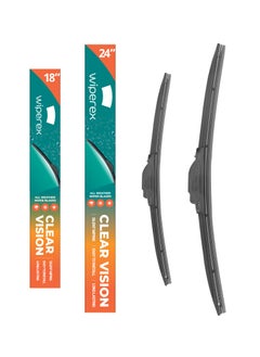Wiperex WiperEx Wiper Blades for Infiniti QX80 2013 2014 2015 2016 24" + 18" All Weather, Uniform Wiping, Premium Rubber, Perfect Fit, Silent, Reduced Wind Lift, No Marks (Set of 2)  - Image 1