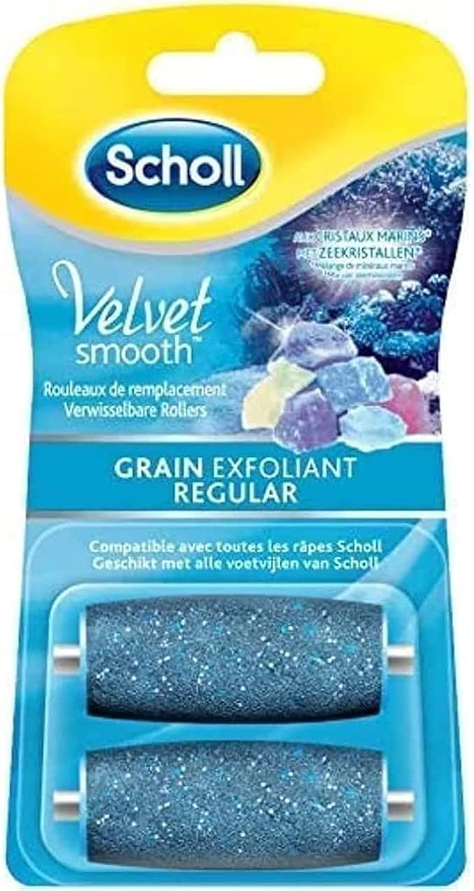 Scholl Velvet Smooth Express Pedi Crystal Diamonds Exfoliating Grain 2 Replacement Rolls - Image 1