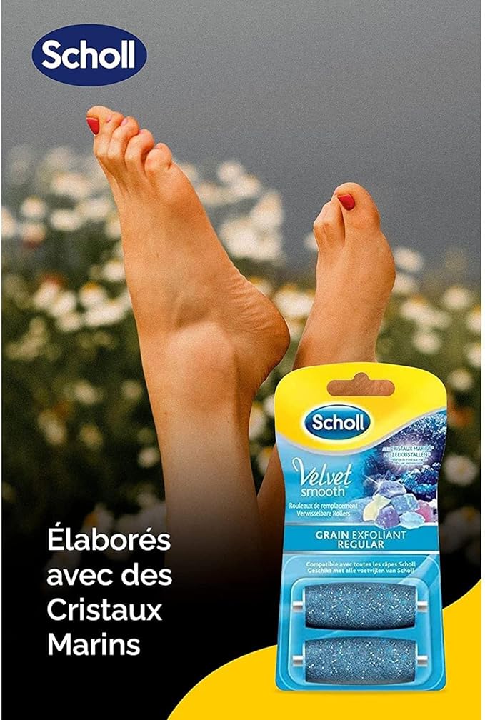 Scholl Velvet Smooth Express Pedi Crystal Diamonds Exfoliating Grain 2 Replacement Rolls - Image 3