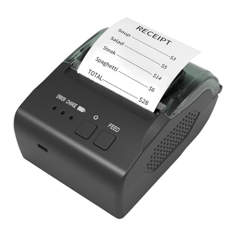 Mobile Thermal Receipt Printer - 58mm Paper Width 90mm/s Print Speed 2000mAh Battery Wireless POS Printer for Small Business Restaurant Retail Outdoor Use - Image 1