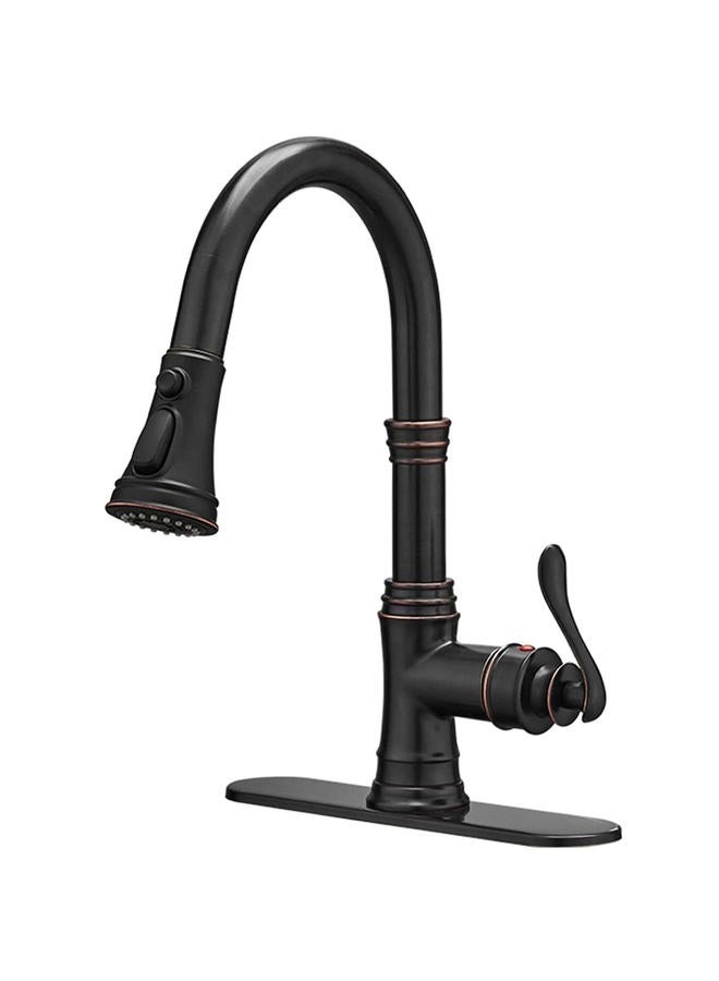 BATHFINESSE Kitchen Faucet, Oil Rubbed Bronze Finish, 360 Degree Swivel, 20-Inch Retractable Hose, Easy to Install, 3-Hole Mount - Image 1