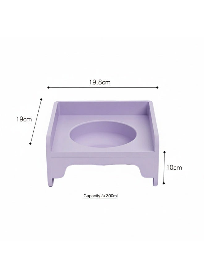 EPET Elevated Pet Bowl for Cats & Small Dogs - Raised Ceramic Food Water Dish - Modern Anti-Vomit Design Ergonomic Feeder Stand (Purple) - Image 2