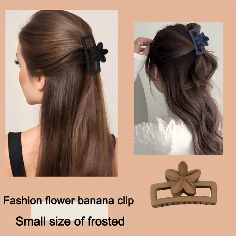 Jimmidy Women Hair Clips, 10Pc Medium Flower Claw Clips, 3inch Frosted Non-Slip Banana Clips, Suitable for Thick or Thin Hair (Colorful) - Image 3