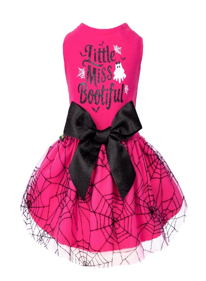 Fitwarm Little Miss Bootiful Halloween Dog Dress, Funny Costumes for Small Dogs Girl, Pet Outfit, Black, Hot Pink, XS - Image 1