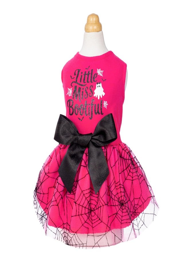 Fitwarm Little Miss Bootiful Halloween Dog Dress, Funny Costumes for Small Dogs Girl, Pet Outfit, Black, Hot Pink, XS - Image 3