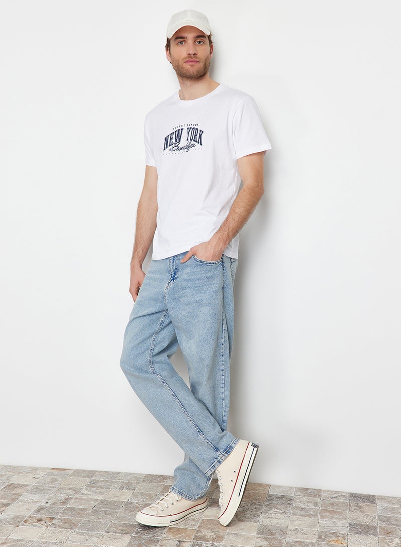 trendyol Blue Baggy/90's Straight Fit Jeans Loose Jeans TMNSS24JE00012 - Image 2