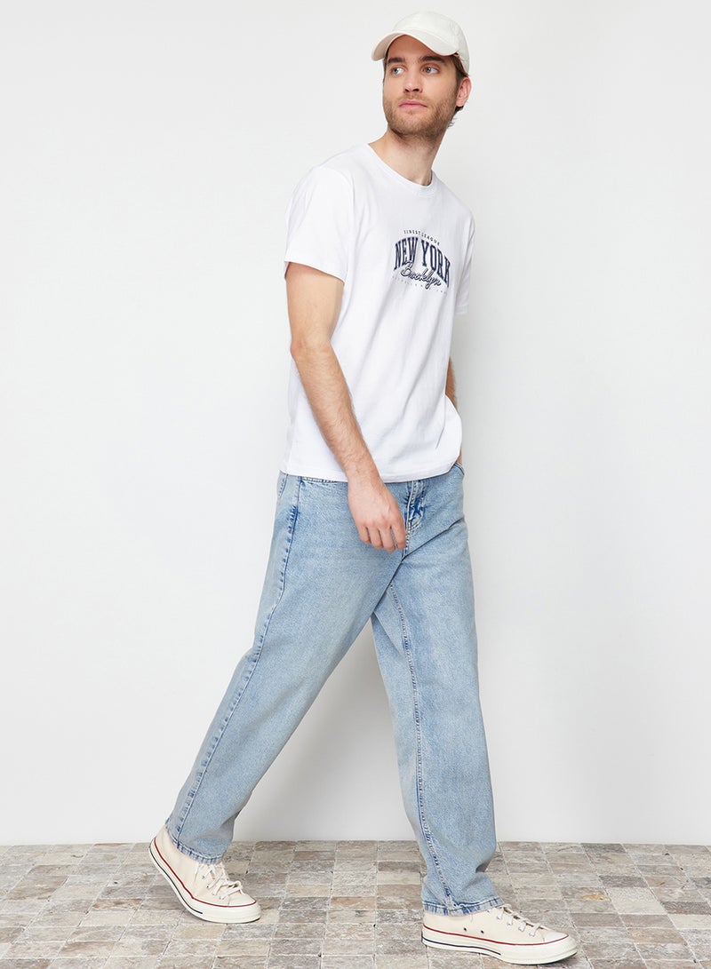 trendyol Blue Baggy/90's Straight Fit Jeans Loose Jeans TMNSS24JE00012 - Image 1