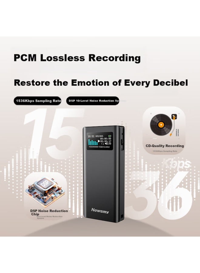 Newsmy Newman Ultra-Long Standby 30 Days 128Gb Voice Recorder G7 Professional Lawyer Portable High-Definition Recording Device With Text-To, Noise Reduction, Portable, Can Connect To Phone, Conference, Small Mini - Image 3