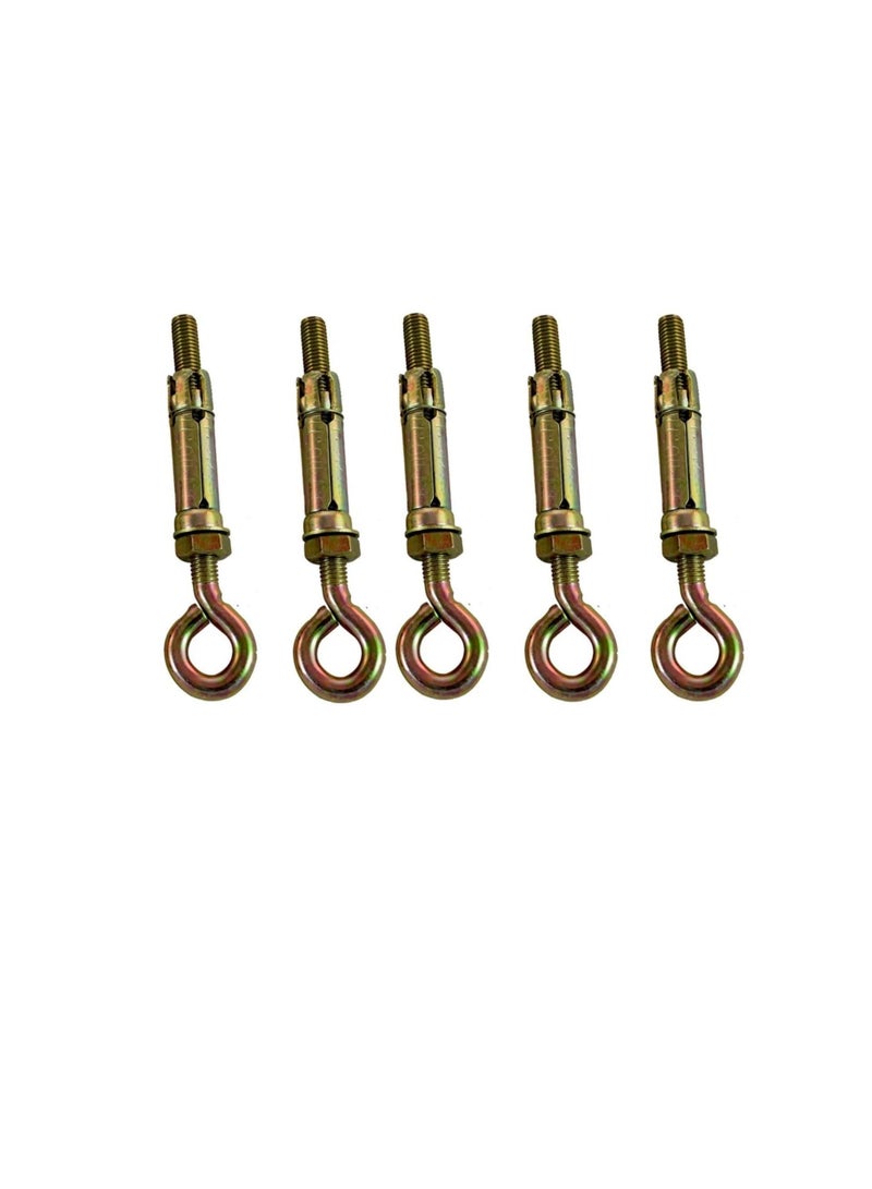 High Strength Metal Sleeve Shield Closed Hook/Eye Hook | Open Hook Anchor Bolt Pack of 5 (CLOSED HOOK, 6 MM) - Image 2