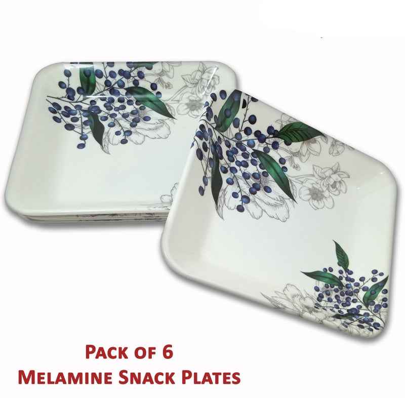 BHOJANWARE Melamine Pack of 6 Square Snack Quarter Plates (Size-5.5 Inch / 14 CM) - Perfect Addition to Your Kitchen Utensils and Plates Collection. - Image 3