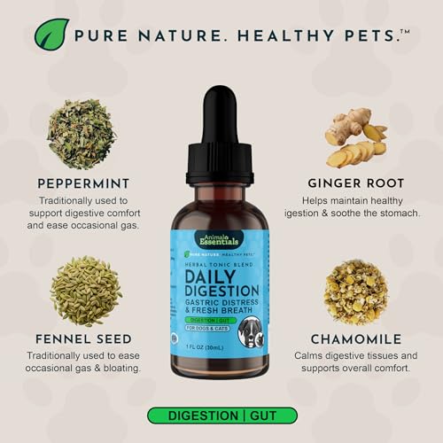 Animal Essentials Daily Digestion for Dogs & Cats - Digestive Support, Fresh Breath, Ginger Root, Fennel Seed Extract, Liquid Supplement - 2 Fl Oz - Image 4