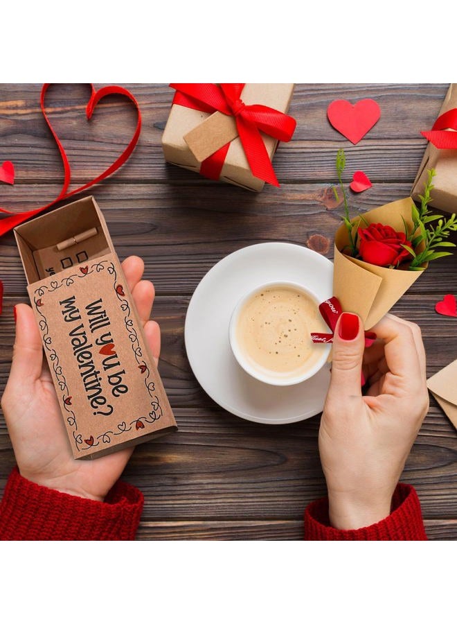 Qumic Will You Be My Valentine Card – Handmade Cute Love Card Matchbox with Mini Rose, Surprise Gift, Anniversary or Valentines Day Gift for Her, Him, Wife, Husband, or Girlfriend, Boyfriend, Couples - Image 4
