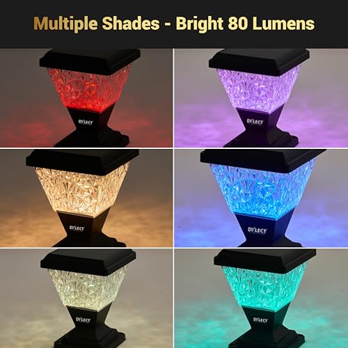 DYLECT® Luxe 48 LED Solar Light for Outdoor Garden, Gate, Pillars, Balcony & Terrace | Pyramid Shape | Multi-Color, Waterproof, Remote-Controlled, Auto On-Off, Wall & Ground Mount (Small) - Image 2