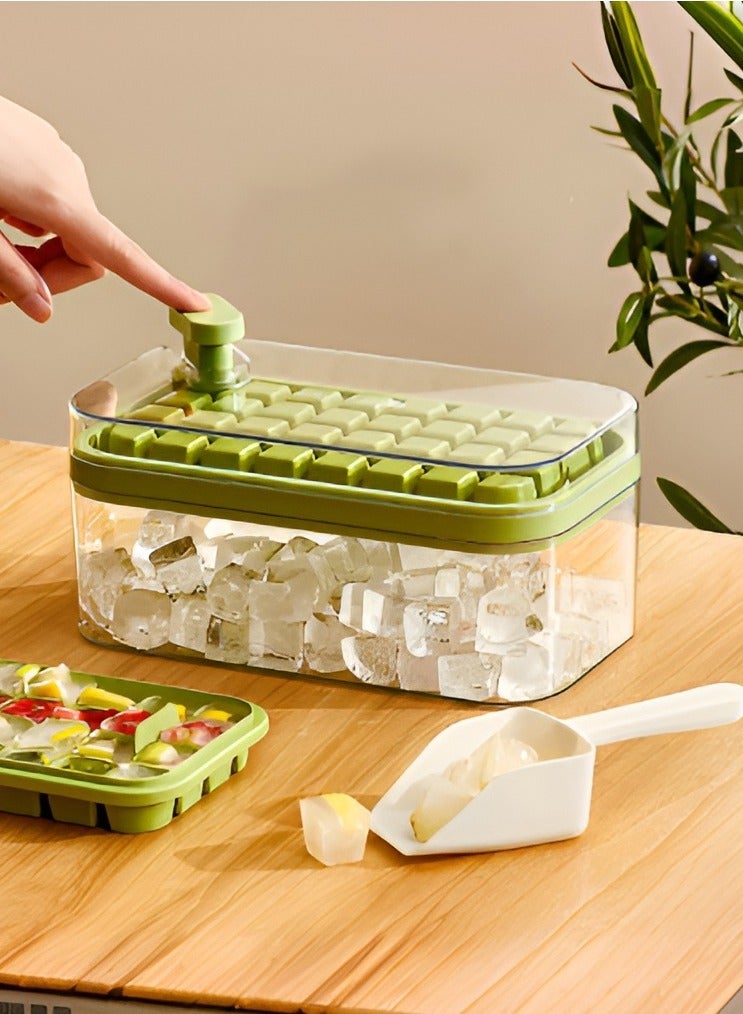Sunspire The distinctive ice mold dispenses ice quickly and consists of 64 storage compartments with lids for long-term storage and use. (orangish yellow) (23.8x13.5x10.9cm)  - Image 2