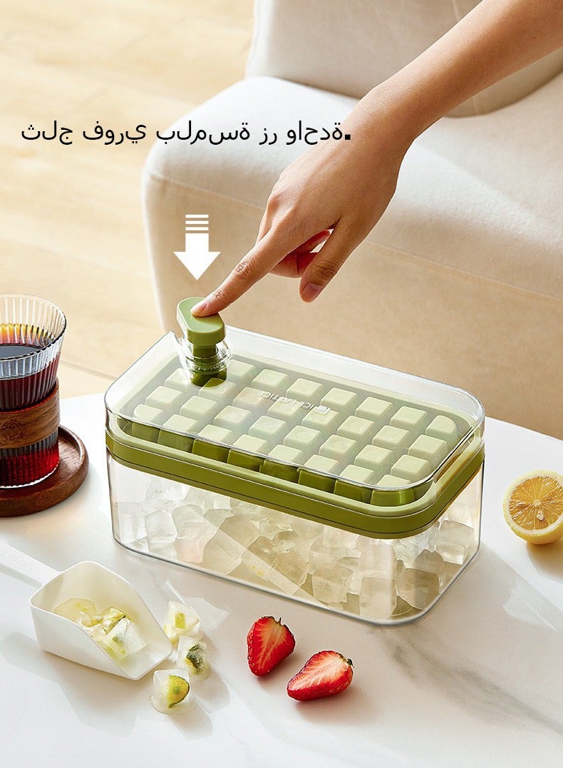 Sunspire The distinctive ice mold dispenses ice quickly and consists of 64 storage compartments with lids for long-term storage and use. (orangish yellow) (23.8x13.5x10.9cm)  - Image 1