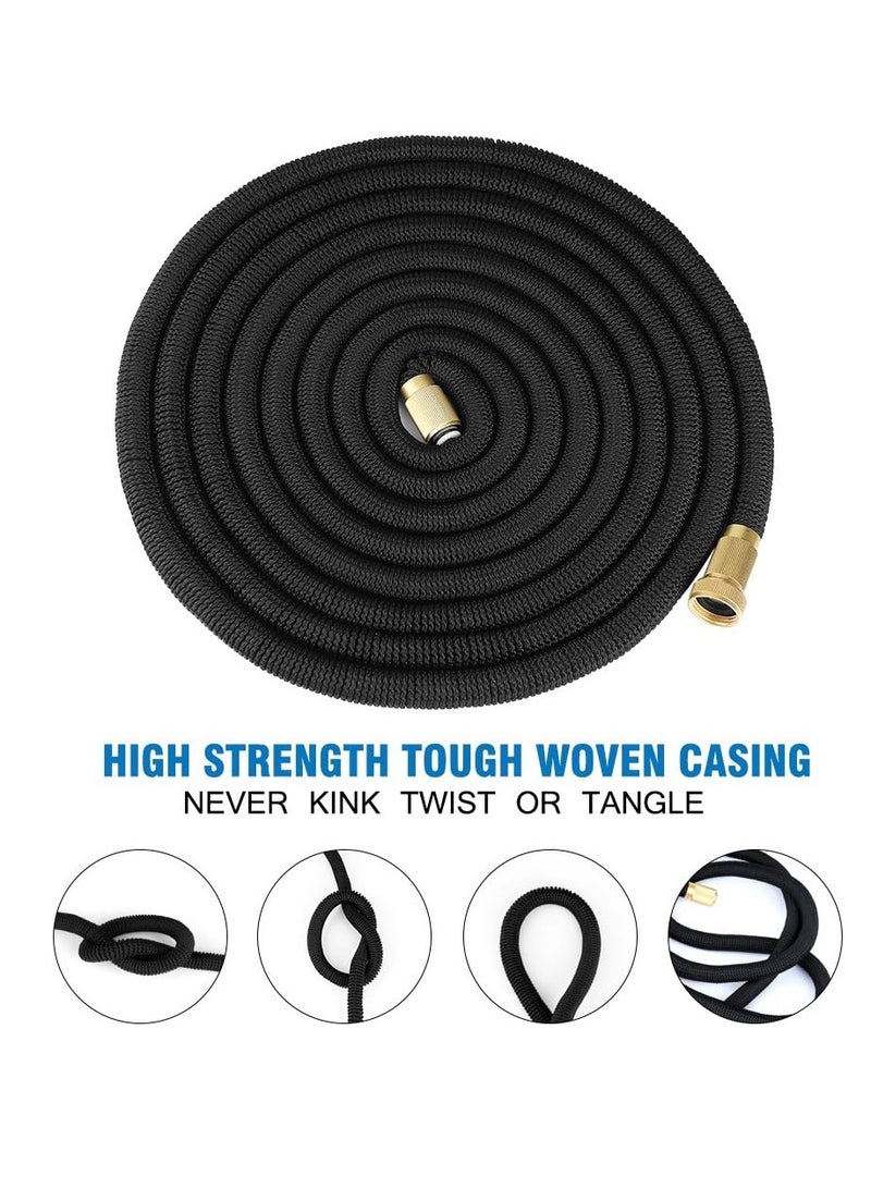 Arabest Expandable Garden Hose, 100 FT Flexible Water Hose, Triple Layer Latex & 8 Patterns Spray Nozzle and 3/4" Solid Brass Fittings Garden Hosesfor, Home & Heavy Duty Commercial Use - Image 3