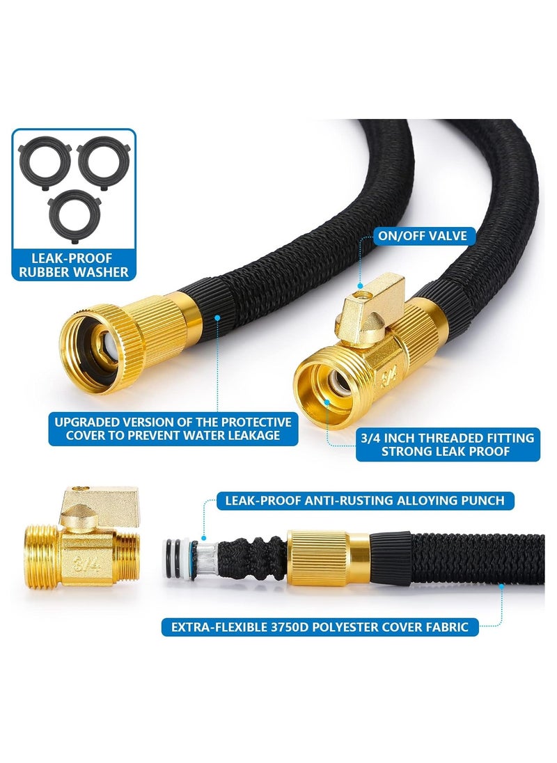 Expandable Garden Hose, 100 FT Flexible Water Hose, Triple Layer Latex & 8 Patterns Spray Nozzle and 3/4" Solid Brass Fittings Garden Hosesfor, Home & Heavy Duty Commercial Use - pzsku/Z8B5A28BB84D73DC0D5D0Z/45/_/1723425898/5ce3aa56-5925-4e49-bc95-fd1f67ba1e24