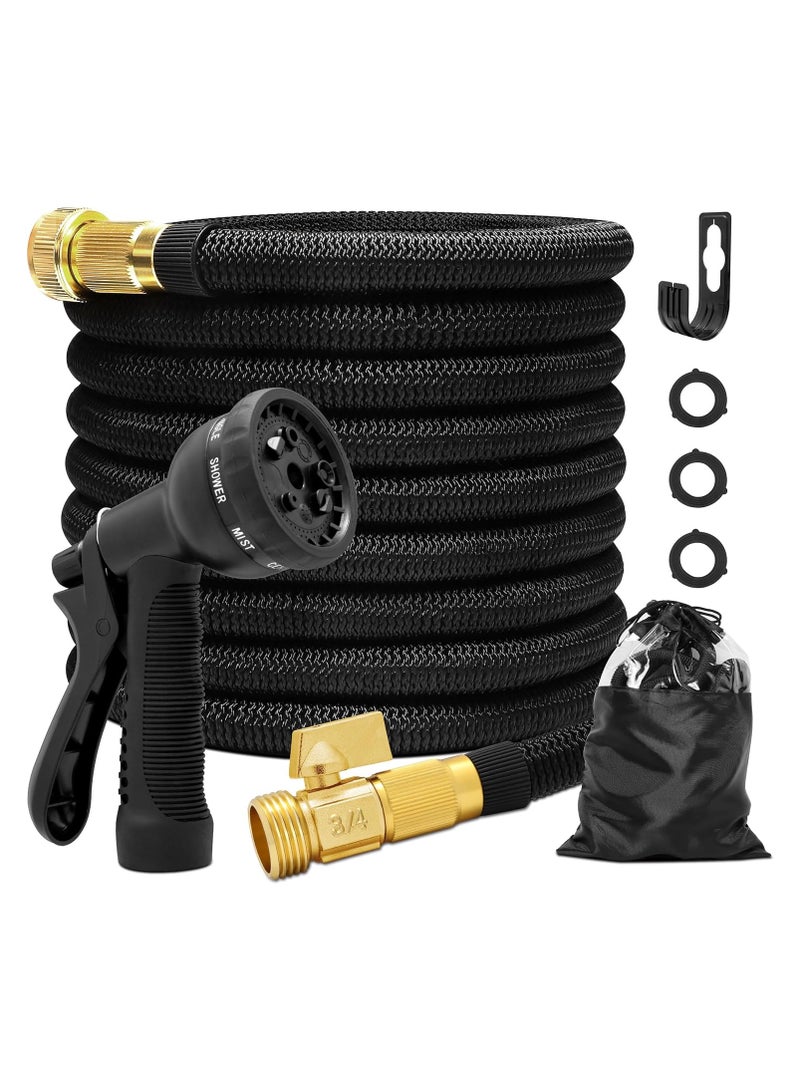Arabest Expandable Garden Hose, 100 FT Flexible Water Hose, Triple Layer Latex & 8 Patterns Spray Nozzle and 3/4" Solid Brass Fittings Garden Hosesfor, Home & Heavy Duty Commercial Use - Image 1