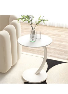 Side Table, Sofa Side End Table, C Shaped End Table for Couch, Sofa and Bed, Large Desktop C Table for Living Room, Bedroom