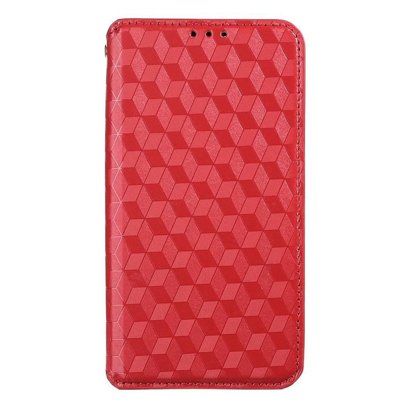 MS غطاء واقي بTPU لـ redminote15/redminote15/redminote15 مع حامل بطاقات وحامل قائم مع مغناطيس قوي مع مقاوم لبصمات الأصابع باللون أحمر مغناطيسي بوظيفة حامل من مادة TPU باللون الأحمر - Image 1