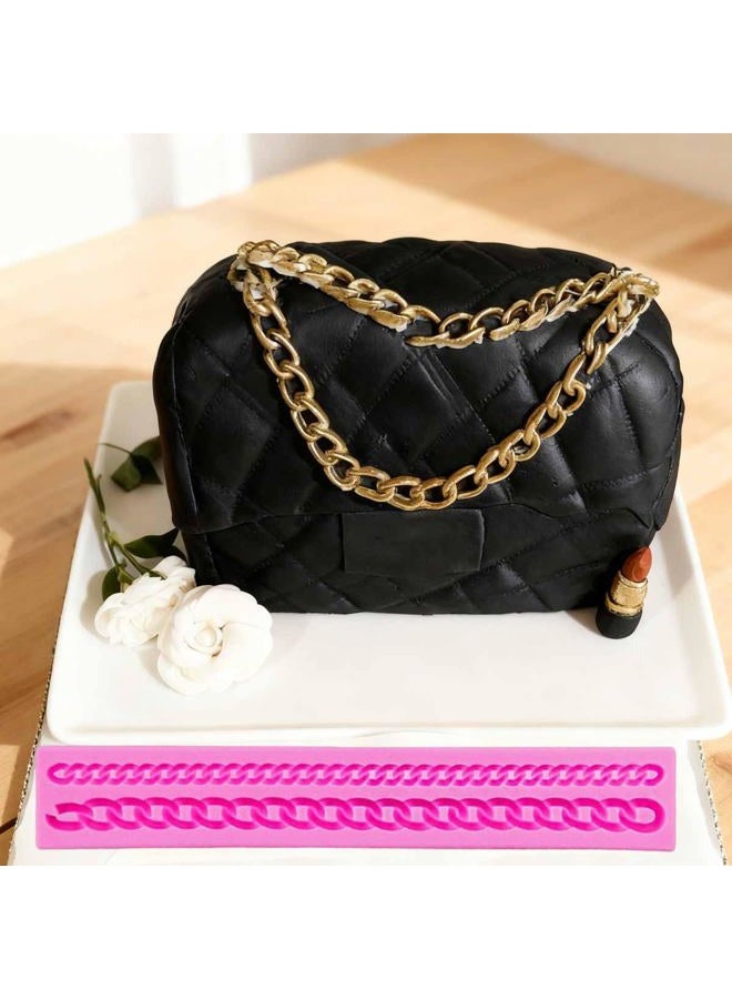 KuuGuu 2 PACK Zipper Chain Silicone Mold for DIY Cake Cupcake Topper Fondant Chocolate Clay Mould Purse Bag Mold - Image 4