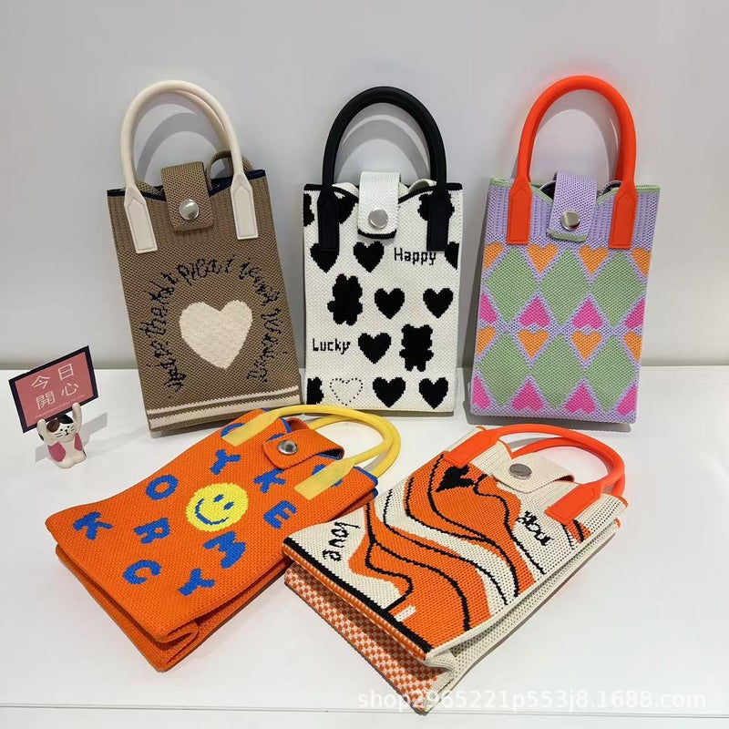 New Knitted Bag High-End Sense Mobile Phone Bag Xiaozhong All-Match Handbag Women'S Crossbody Handbag - Image 2