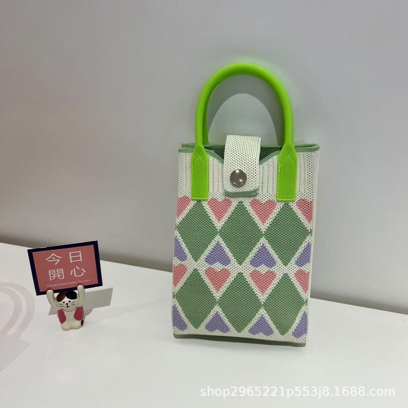 New Knitted Bag High-End Sense Mobile Phone Bag Xiaozhong All-Match Handbag Women'S Crossbody Handbag - Image 1