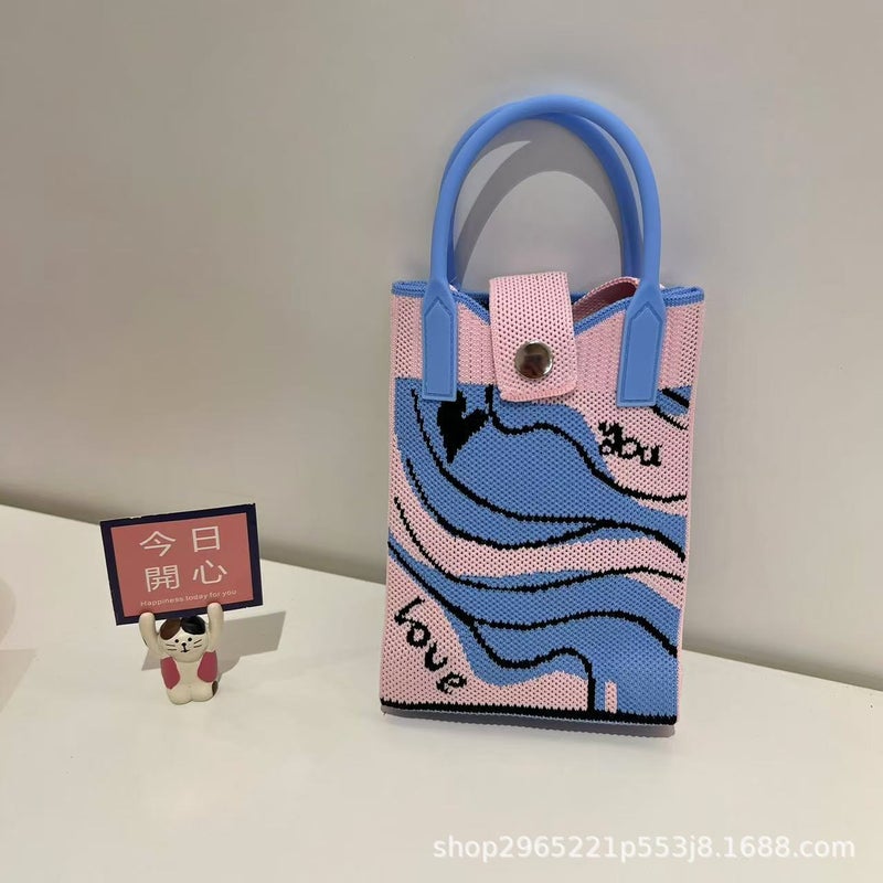 New Knitted Bag High-End Sense Mobile Phone Bag Xiaozhong All-Match Handbag Women'S Crossbody Handbag - Image 5