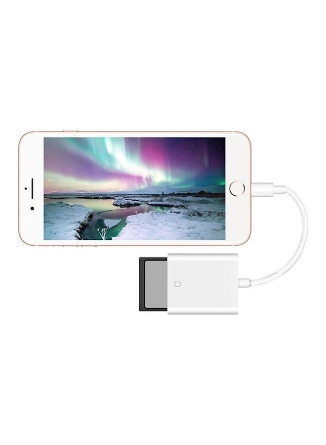 SD Card Reader Adapter For Apple iPhone/iPad White - Image 2