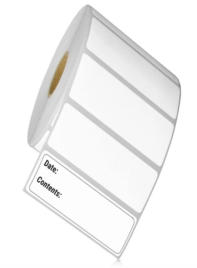 أوفيس سمارت لابس ملصقات OfficeSmart ZR1300100-3 × 1 بوصة قابلة للإزالة بتقنية الطباعة الحرارية المباشرة / متوافقة مع طابعات Zebra (4 لفات، أبيض، 1375 ملصقًا لكل لفة، قلب 1 بوصة) - Image 1