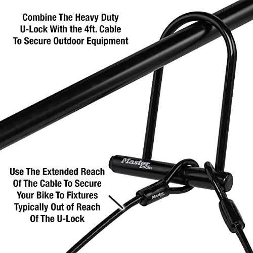 Master Lock 7.25" U Lock with Looped End Cable - Image 2