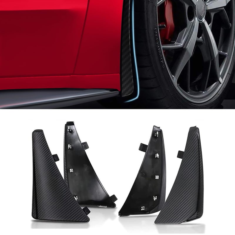 BILLFARO 4PCS Front & Rear Mud Flaps,Carbon Fiber Pattern Splash Guards Wheels Rock Mudguards Mudflap Fender for Corvette C8 Stingary Z51 Convertible/HTC 2020+,Replace OEM #84263453 84263457 - Image 1