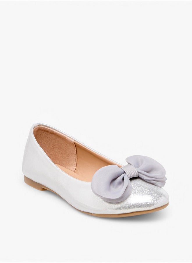 Flora Bella By Shoexpress Girls Bow Accent Slip-On Ballerina Shoes  - Image 2