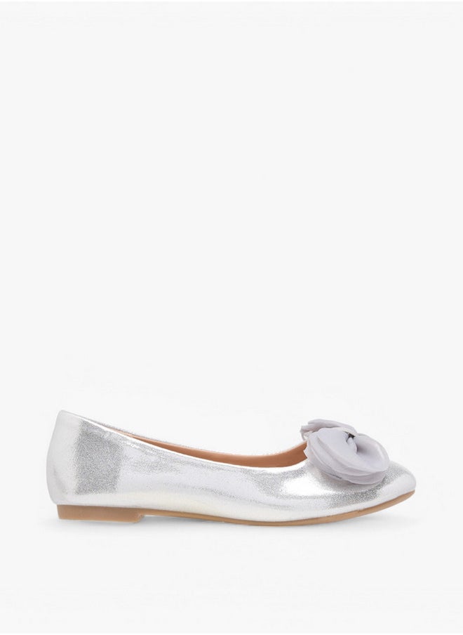 Flora Bella By Shoexpress Girls Bow Accent Slip-On Ballerina Shoes  - Image 3