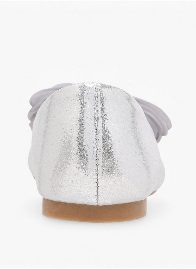 Flora Bella By Shoexpress Girls Bow Accent Slip-On Ballerina Shoes  - Image 5