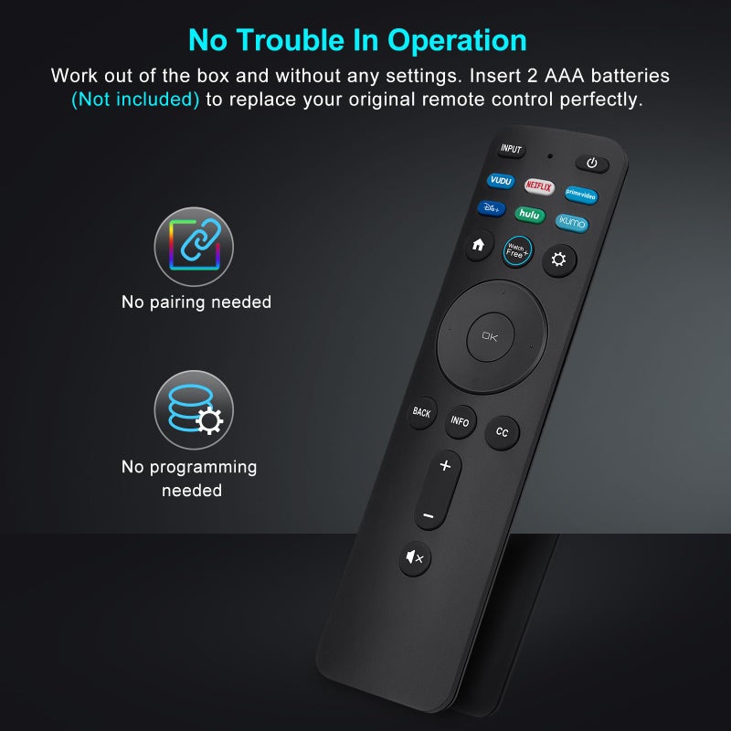 EWO'S Universal Remote Replacement XRT260 for All VIZIO Smart TV Smartcast 4K P-Series V-Series D-Series M-Series XRT136 XRT140 , with Buttons for Netflix Disney Prime Video Hulu (No Voice Function) - Image 4