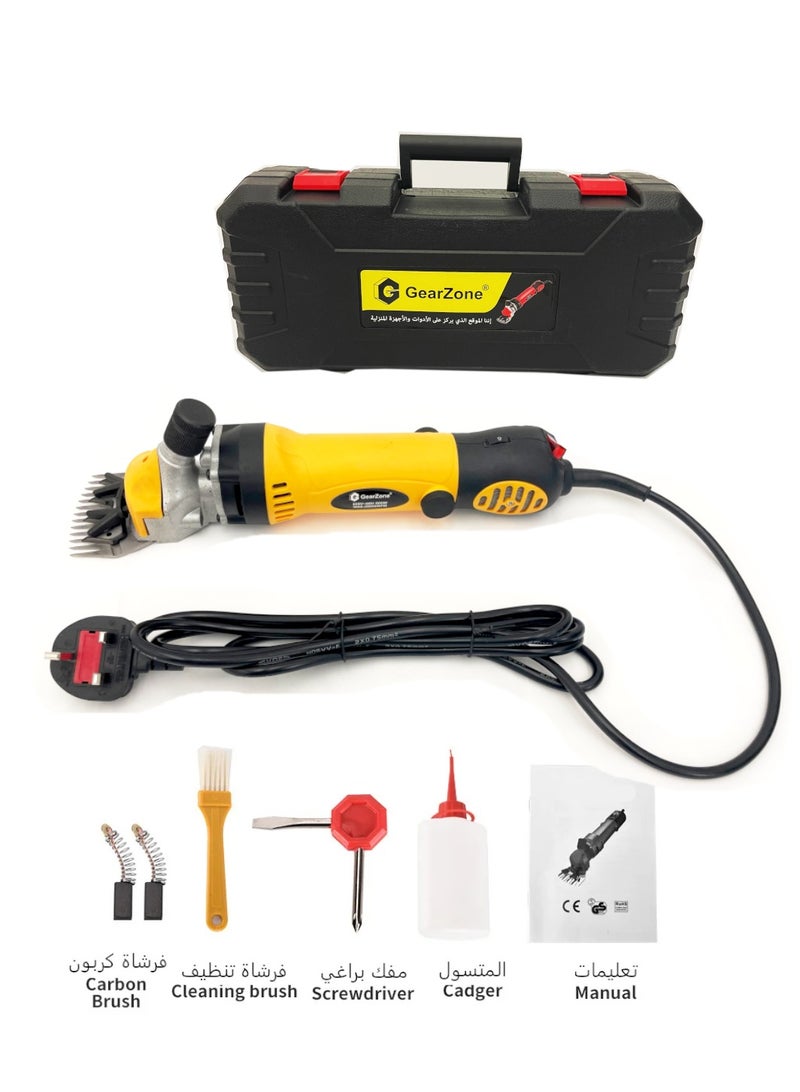 GearZone Upgrade Professional Wool Shears, Adapted for Sheep Grooming, 1000W Electric Pet Trimmer Machine, Professional Animal Hair Clipper with Trimmer Adjustable Speed（Yellow）  - Image 3