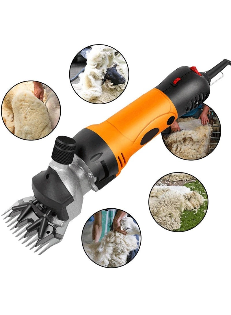 GearZone Upgrade Professional Wool Shears, Adapted for Sheep Grooming, 1000W Electric Pet Trimmer Machine, Professional Animal Hair Clipper with Trimmer Adjustable Speed（Yellow）  - Image 4